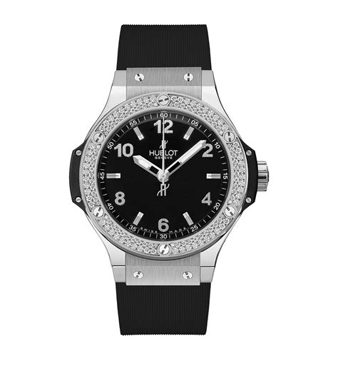 hublot gronograph with diamond bezel|Big Bang Monochrome Steel Diamonds 38 mm .